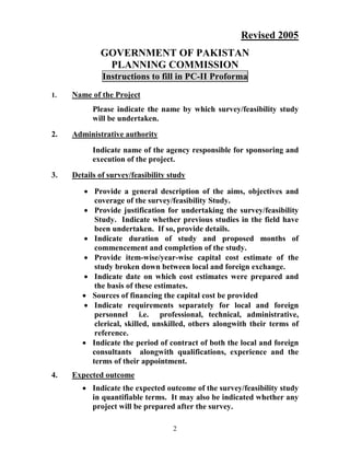 Proforma pc ii(survey feasbility study) | PDF