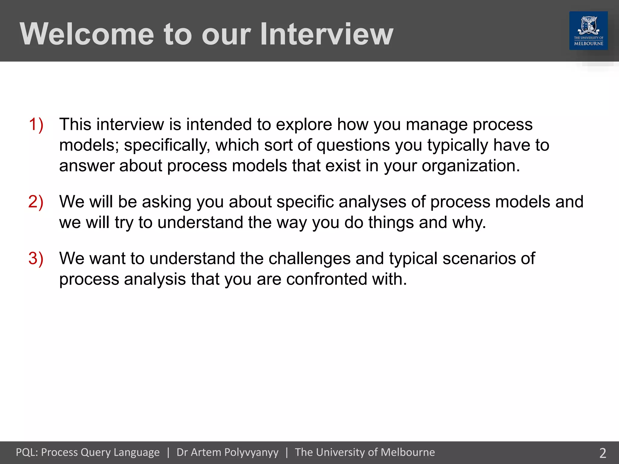 PQL: Process Query Language (An Interview) | PPTX