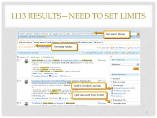 1113 RESULTS—NEED TO SET LIMITS

7

 