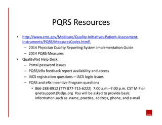 Physician Quality Reporting System (PQRS) | PDF