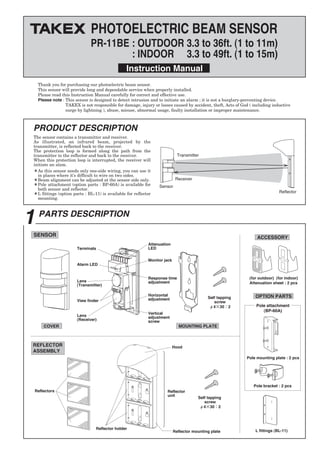 Takex PR-11B Instruction Manual