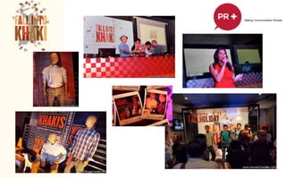 !
Starting the year Big! The launching of the Spring/
Summer 2012 Collection was conceptualized and
executed by PR+. To best showcase the new
collection, the Agency have encapsulated the new
things other than the new collection of the iconic
brand – new seasonal message, the Search for the
Dockers Men of Action, the introduction of Bear
Grylls as the new face of Dockers and the Man of
Action Car Rafﬂe Promo.!
!
The launch was held at the North Court Activity
Center of Power Plant Mall in Rockwell.!
!
!
!
 