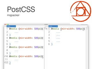 PostCSS
mqpacker
 
