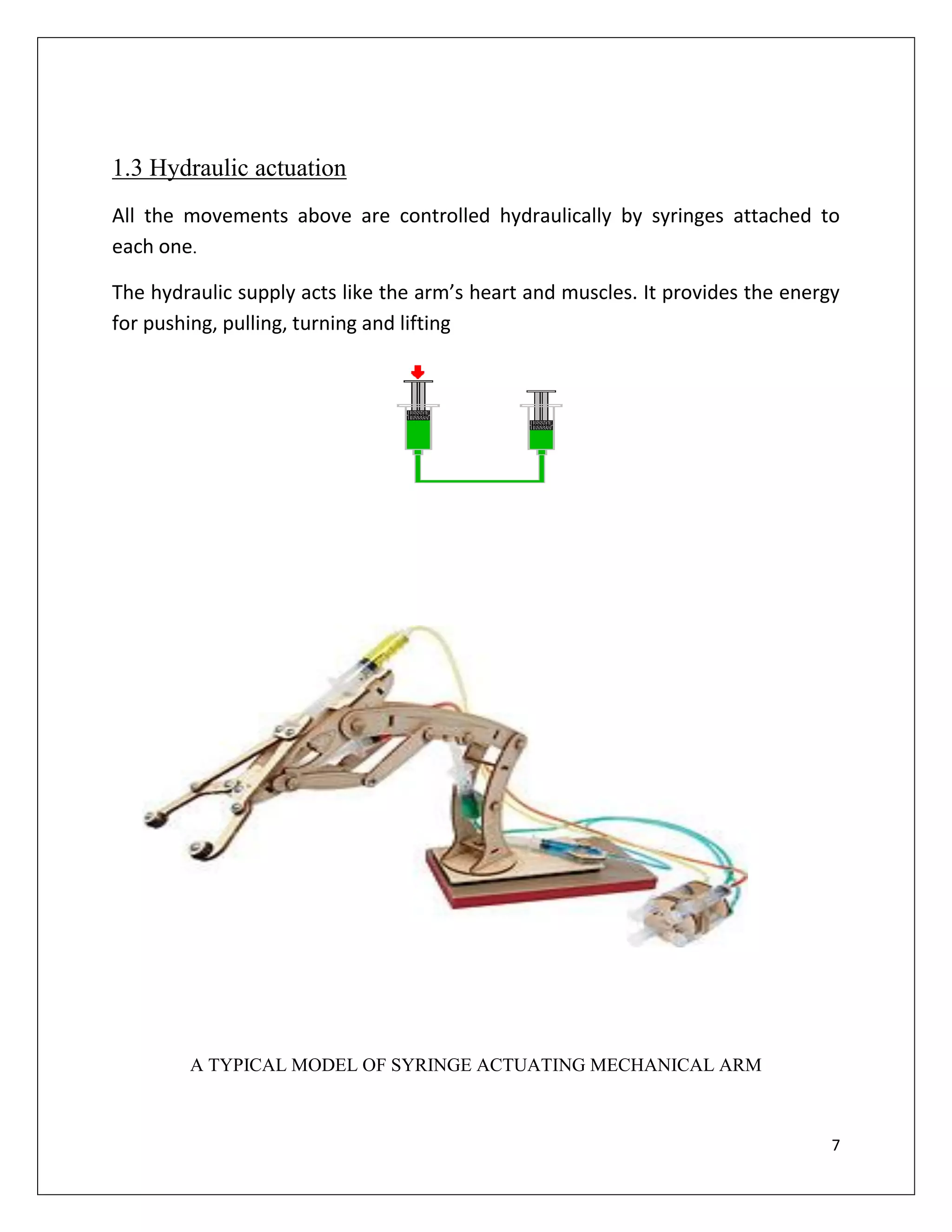 PROJECT REPORT ON HYDRAULIC ROBOTIC ARM | PDF