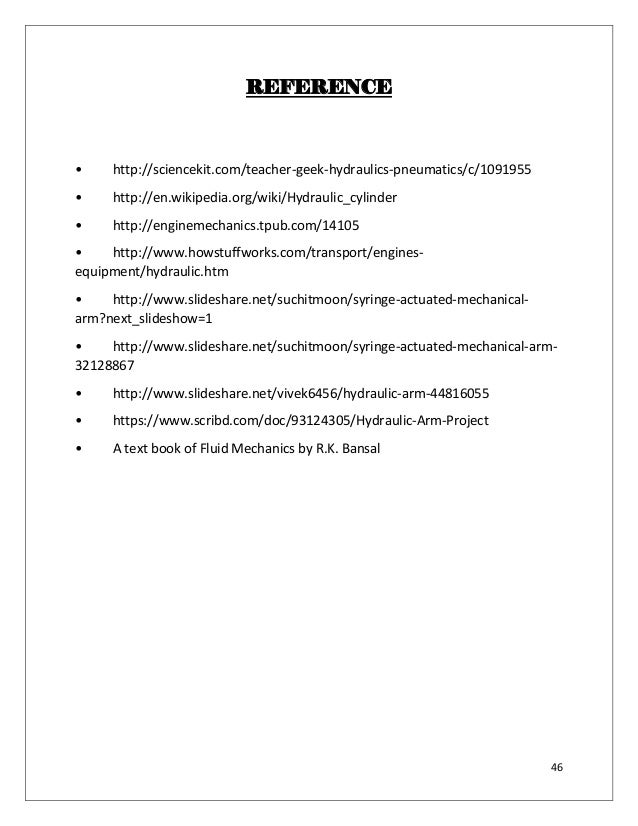 Project Report On Hydraulic Robotic Arm