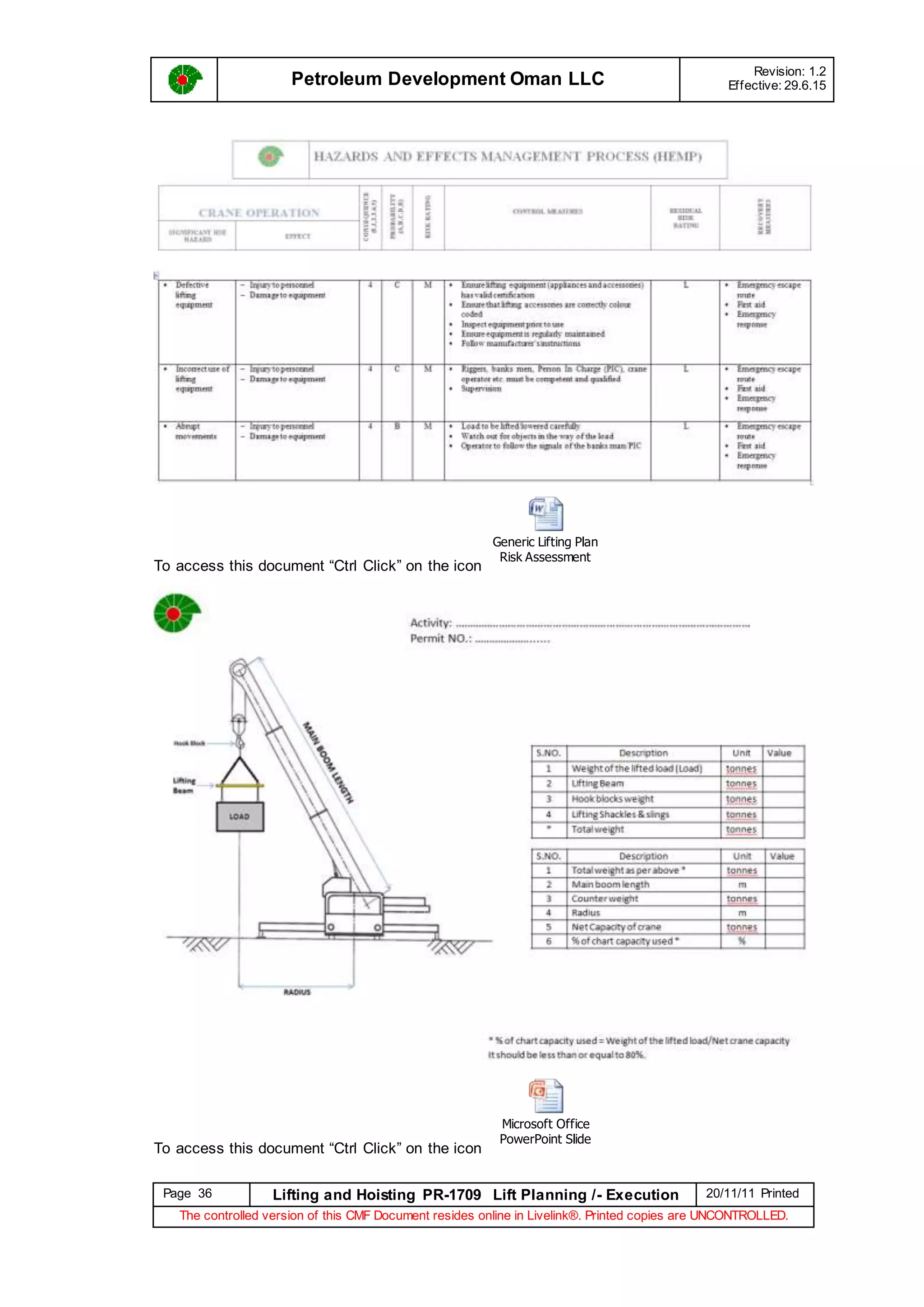 Pr 1709 - lifting and hoisting procedure lift planning execution | DOCX