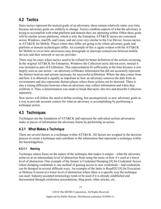 17
©2018 The MITRE Corporation. All Rights Reserved
Approved for Public Release. Distribution unlimited 18-0944-11.
4.2 Ta...
