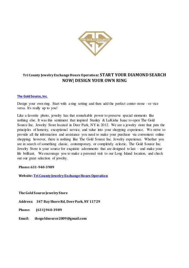 tri county jewelry exchange hours operation