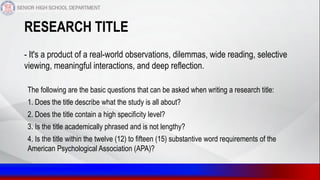 Question Title Examples Comprehensive Guide to Writing Quantitative Research Titles and ...