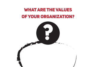 whatare the values
ofyour organization?
 