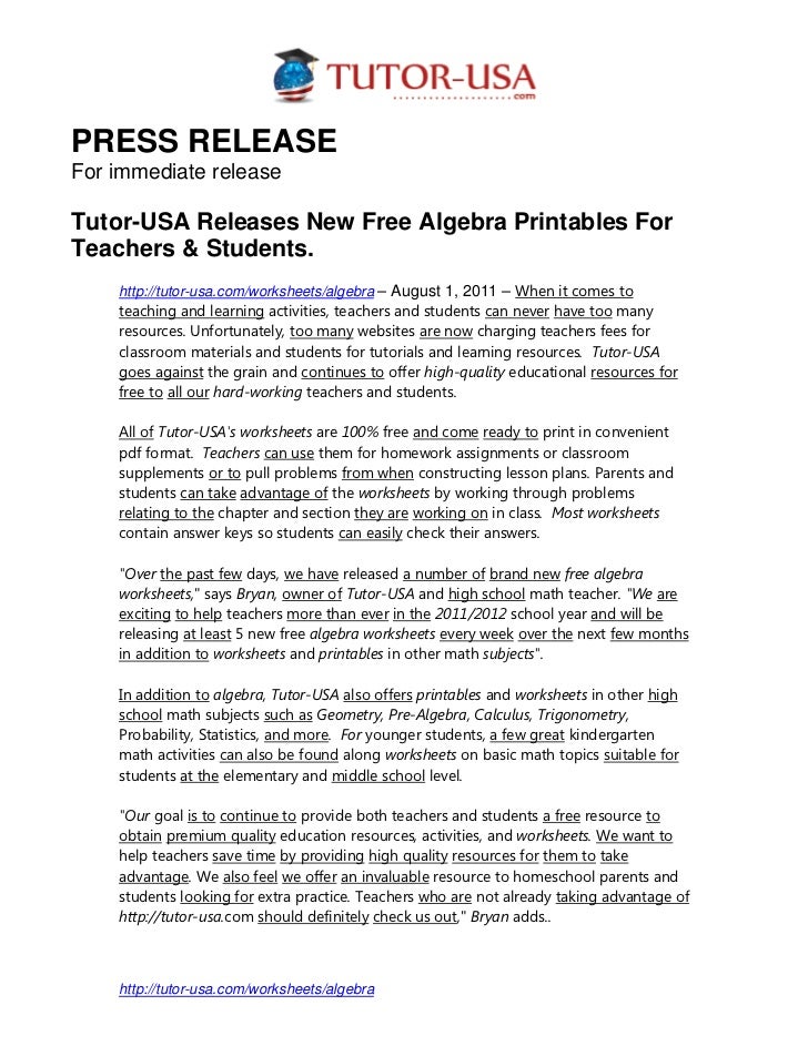 PR - New Algebra Worksheets Posted PR - New Algebra Worksheets Posted
