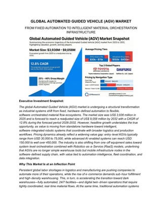 Global AGV Market: From Warehouse Robots to Software-Defined Logistics ...