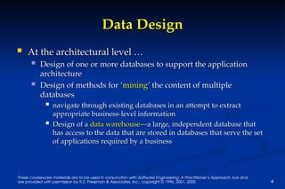 Comprehensive Overview of Software Architectural Design and Data ...
