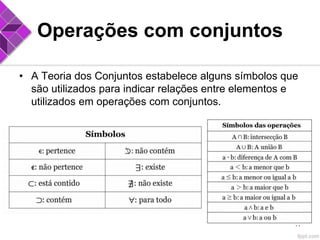 Conjuntos numéricos, operações com conjuntos | PDF
