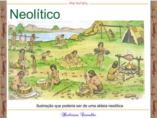 Neolítico
Ilustração que poderia ser de uma aldeia neolítica
 