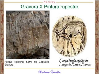 Parque Nacional Serra da Capivara -
Gravura
Gravura X Pintura rupestre
 