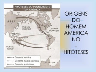 
ORIGENS
DO
HOMEM
AMERICA
NO
-
HITÓTESES
 