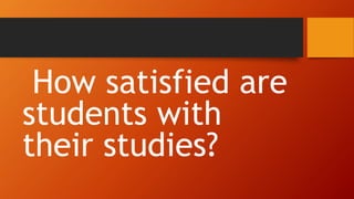 How satisfied are
students with
their studies?
 