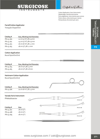 PROBES, COTTON APPLICATORS, SPATULAS [SURGICOSE] | PDF