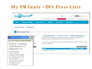 My PR Genie – DIY Press Lists 