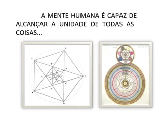 A MENTE HUMANA É CAPAZ DE
ALCANÇAR A UNIDADE DE TODAS AS
COISAS...
 