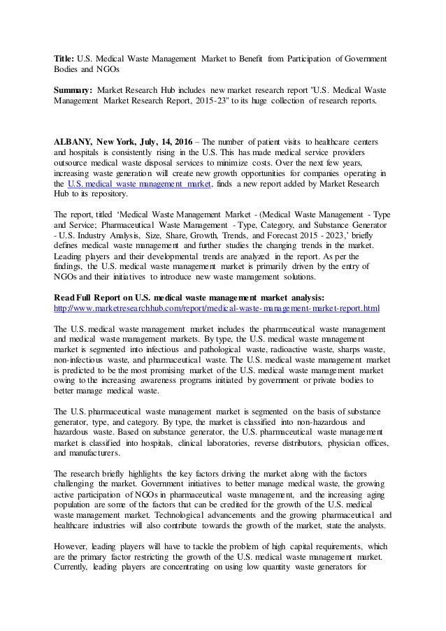 medical waste management market by sector Below are just some reports on the waste and recycling management sector • european hazardous waste management services market and medical waste management. medical waste management market by sector Below are just some reports on the waste and recycling management sector • european hazardous waste management services market and medical waste management.