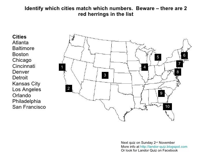 US Cities Picture Quiz