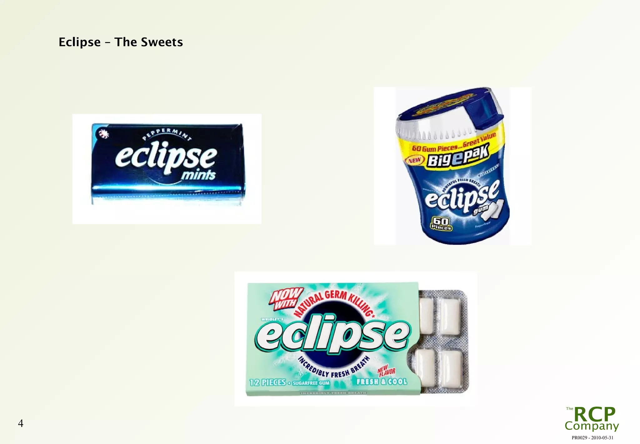 PR0029 - 2010-05-31
4
Eclipse – The Sweets
 