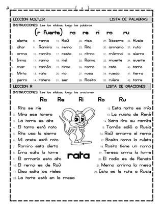 Pr 01 Lista De Palabras Para Aprender A Leer Recuerda La Lectura