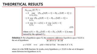 THEORETICAL RESULTS
𝒉 ∈ 𝑯 ⟺ 𝟏 − 𝒉 ∈ 𝑯
 