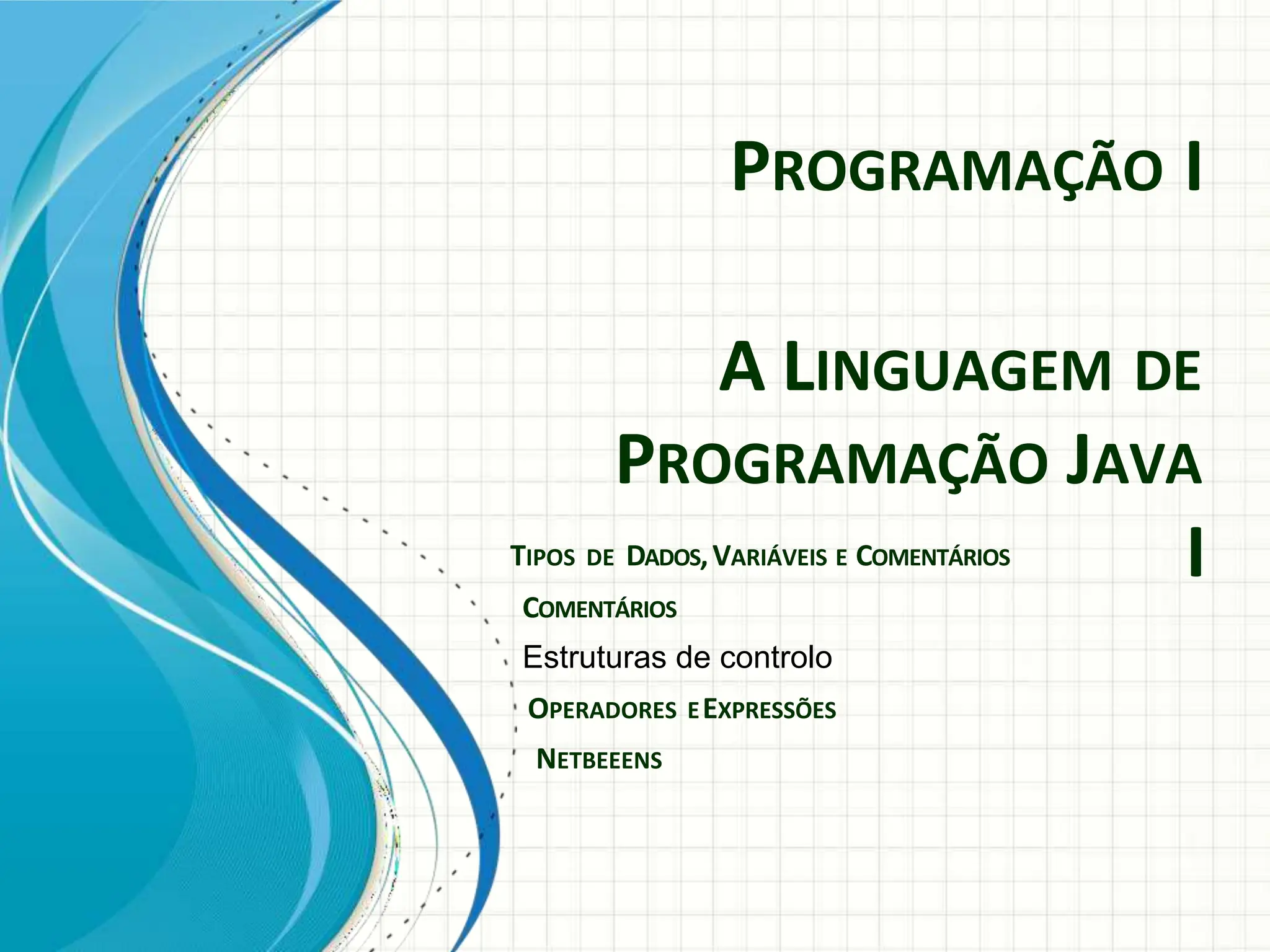 JAVA - Tipos de dados. - Operadores e prioridades; - Tipo variáveis ...