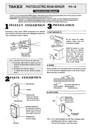 Takex PR1B Instruction Manual