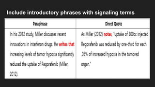 Include introductory phrases with signaling terms
 