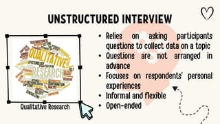 •
•
•
•
•
UNSTRUCTURED INTERVIEW
 