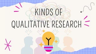 KINDS OF
QUALITATIVE RESEARCH
 