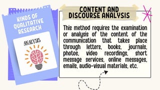 CONTENT AND
DISCOURSE ANALYSIS
 