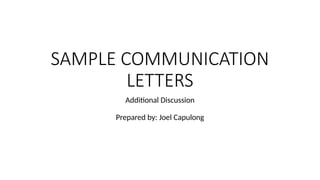 Comprehensive Guide to Sample Communication Letters in Research | PPTX