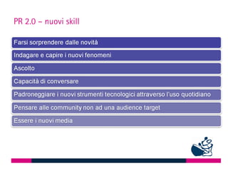 PR 2.0 – nuovi skill
 