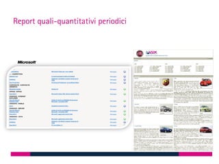 Report quali-quantitativi periodici
 