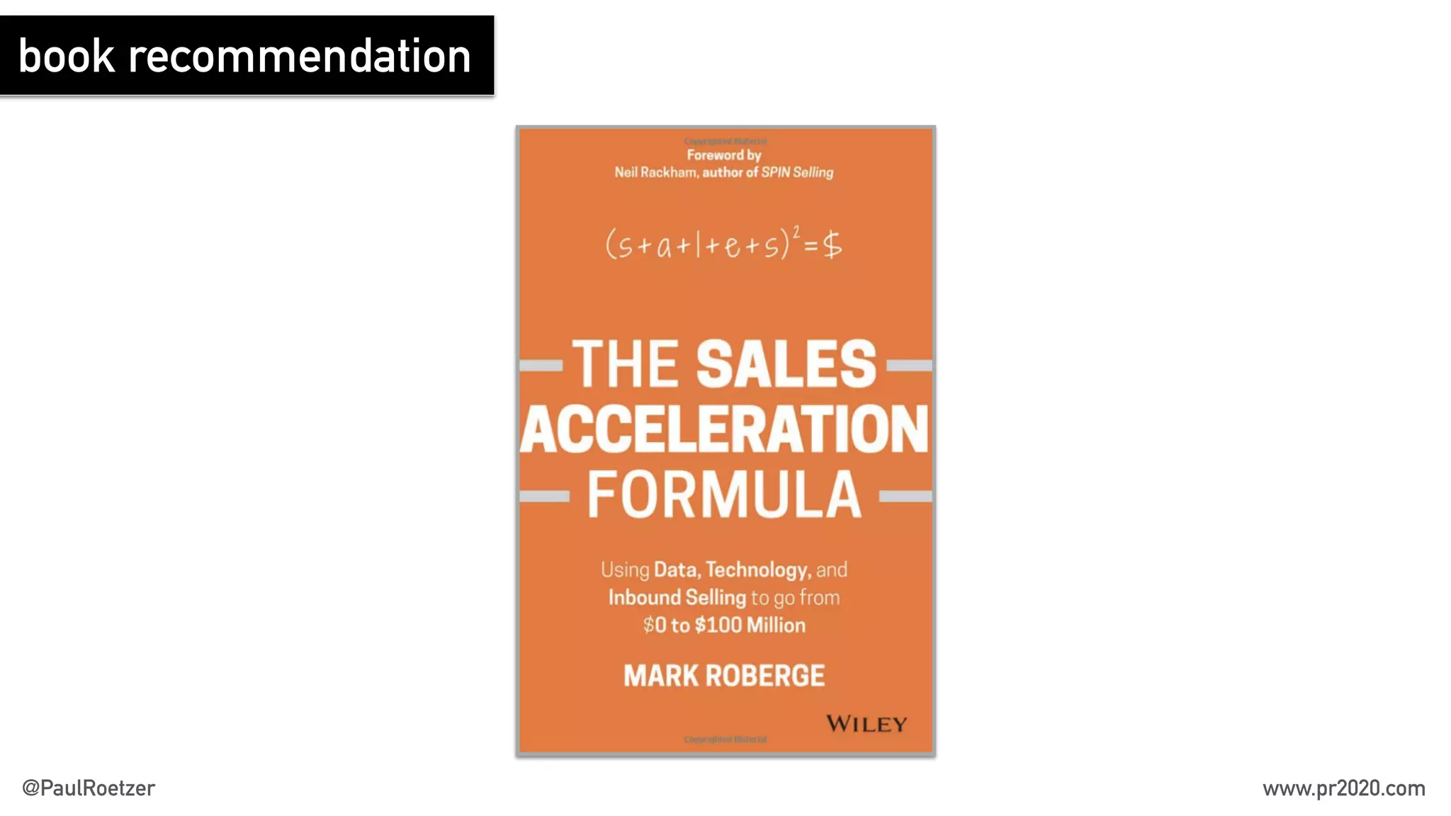 book recommendation
@PaulRoetzer www.pr2020.com
 