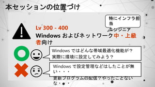 本セッションの位置づけ
Lv 300 - 400
中・上級
者
 