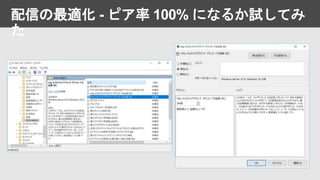 配信の最適化 - ピア率 100% になるか試してみ
た
 