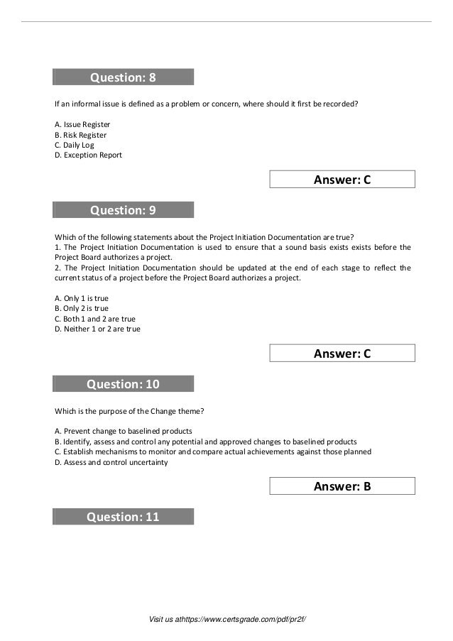 PR2F Testantworten
