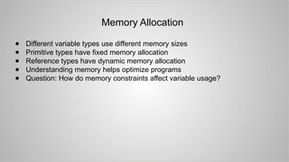 Understanding Variables in Computer Programming | PPTX
