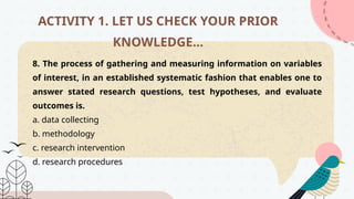 PR2 Quarter 3 – Module 4 The Methods in Quantitative Research.pptx