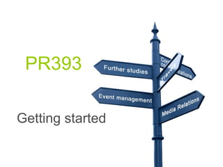 PR393
Getting started
 