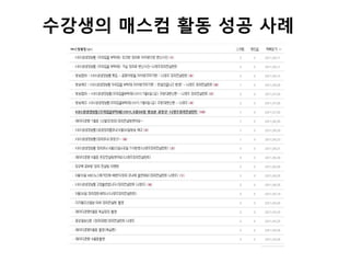 수강생의 매스컴 활동 성공 사례
 