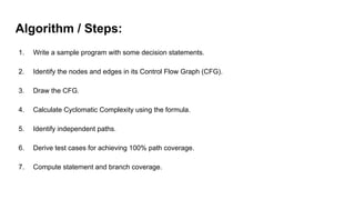 Estimation of Test Coverage and Structural Complexity | PDF