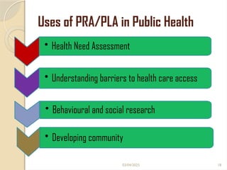 Pra Questionnaire PRA/PLA Technique for Collection of Qualitative Information with ...