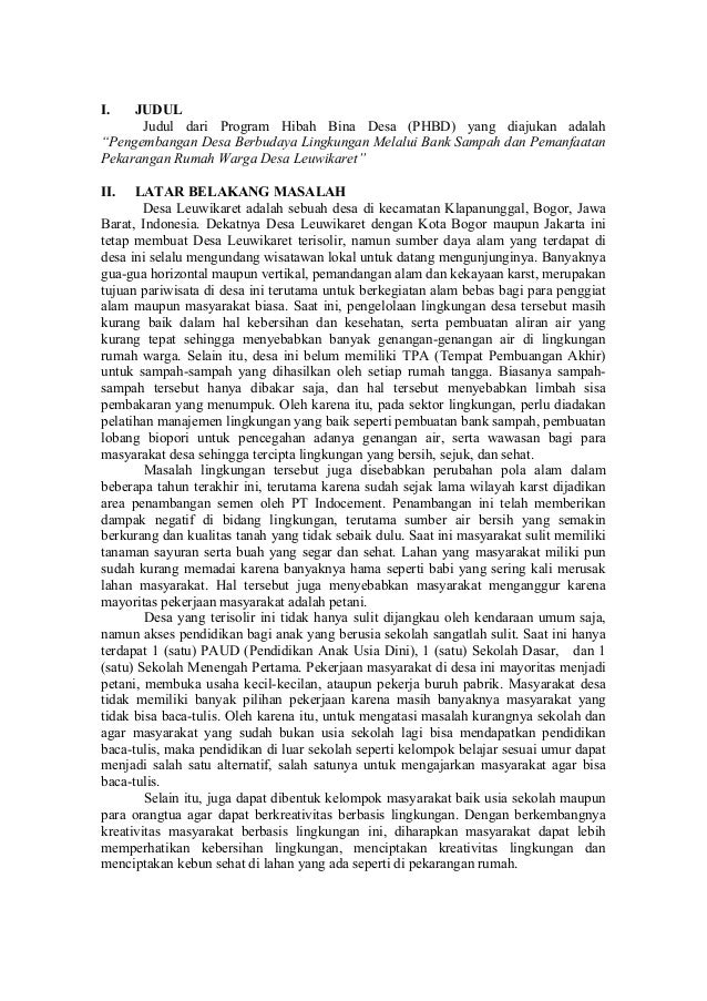 Contoh Proposal Phbd Yang Lolos 2018 Pdf Berbagi Contoh Proposal